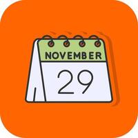 29e de novembre rempli Orange Contexte icône vecteur