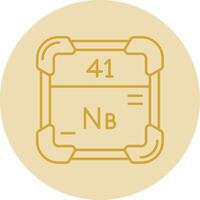 niobium ligne Jaune cercle icône vecteur