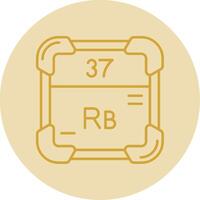 rubidium ligne Jaune cercle icône vecteur