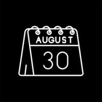 30 de août ligne inversé icône vecteur