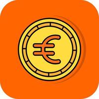 euro rempli Orange Contexte icône vecteur