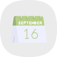 16e de septembre plat courbe icône vecteur