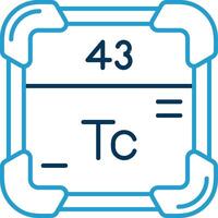 technétium ligne bleu deux Couleur icône vecteur