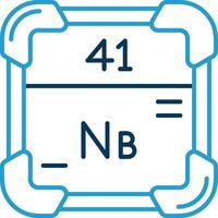 niobium ligne bleu deux Couleur icône vecteur