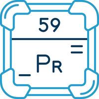 praséodyme ligne bleu deux Couleur icône vecteur