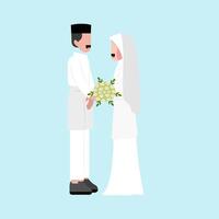 illustration plate de couple de mariage musulman vecteur