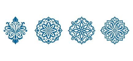 ensemble de mandala. rond ornement modèle. henné tatouage mandala. mehndi style vecteur
