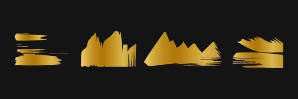 d'or peindre brosse accident vasculaire cérébral. ensemble de or peindre diffamer avec étincelant texture. réaliste or brosse accident vasculaire cérébral avec métallique effet. vecteur