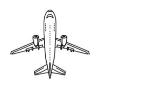 ai généré avion plat icône signe conception contour griffonnage international Voyage vecteur illustration sur blanc Contexte
