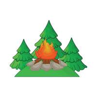 illustration de feu de camp vecteur