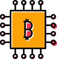 icône de vecteur de puce bitcoin