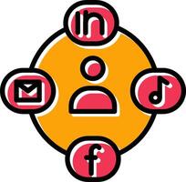 icône de vecteur de cercle social