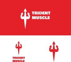 création de logo trident et muscle vecteur