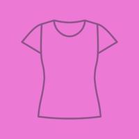 icône linéaire de t-shirt féminin. symboles de contour de ligne mince sur fond de couleur. illustration vectorielle vecteur