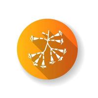icône de glyphe de grandissime design plat orange plumeria. arbre ipé. fleur tropicale. frangipanier. flore brésilienne. plante sud-américaine. fleuron exotique. botanique. illustration couleur rvb silhouette vecteur