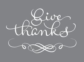 Donnez le texte de remerciement sur fond gris. Calligraphie lettrage Illustration vectorielle EPS10 vecteur