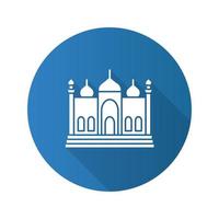 icône de glyphe de grandissime design plat mosquée. culture islamique. lieu de culte musulman. illustration vectorielle vecteur