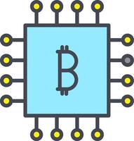 icône de vecteur de puce bitcoin