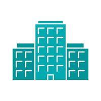 icône de couleur de glyphe de bâtiment à plusieurs étages. immeuble. bloc tour. symbole de la silhouette sur fond blanc. espace négatif. illustration vectorielle