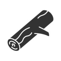 icône de glyphe de bois de chauffage. symbole de silhouette. bûche de feu de camp. espace négatif. illustration vectorielle isolée vecteur