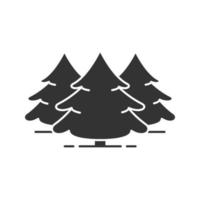 icône de glyphe de forêt de sapins. symbole de silhouette forestière. épicéas. arbres de Noël. espace négatif. illustration vectorielle isolée vecteur