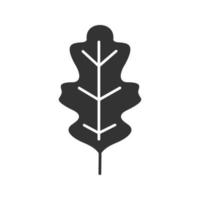 icône de glyphe de feuille de chêne. symbole de silhouette. feuille d'arbre forestier. espace négatif. illustration vectorielle isolée vecteur