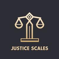 icône d'échelles, élément du logo du cabinet d'avocats vecteur