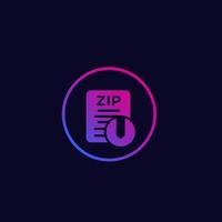 icône de fichier d'archive zip, vecteur