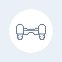 icône hoverboard isolé sur blanc vecteur