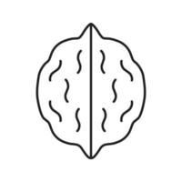 icône linéaire de noix. noisette, illustration de fine ligne de noix. symbole de contour de saison d'automne. dessin de contour isolé de vecteur