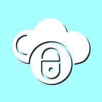 icône de vecteur de nuage sécurisé