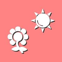 fleur dans l'icône de vecteur de lumière du soleil