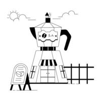 Expresso café linéaire des illustrations vecteur