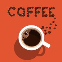 tasse de café et des haricots dans isométrique plat illustration vecteur
