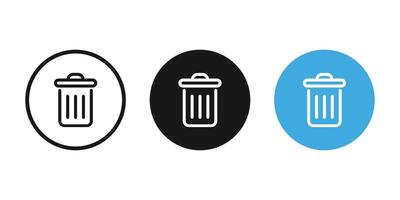 poubelle pouvez icône, ordures, nettoyer recycler poubelle Icônes. poubelle poubelle Icônes. vecteur