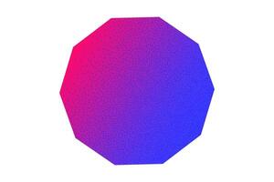 néon géométrique autocollant avec texturé pointillé effet isolé sur blanc Contexte. pente polygone forme dans brillant couleurs dans y2k style, années 90, conception modèle, maquette. violet et bleu vibrant couleurs. vecteur