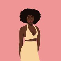 vecteur illustration de une noir africain femme.