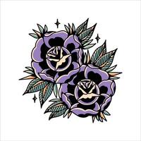 violet Rose tatouage vecteur conception