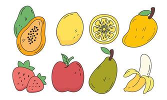 fruit dessin animé gros ensemble collection vecteur