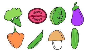 mignonne des légumes griffonnage logo vecteur