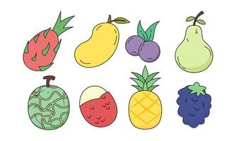 fruit dessin animé gros ensemble collection vecteur