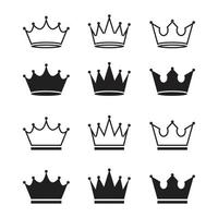 ensemble d'icônes de couronne. collection de symboles de la couronne. illustration vectorielle vecteur