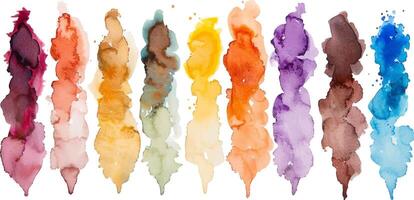 artistique palette de vibrant aquarelle éclaboussures pour Créatif conception vecteur