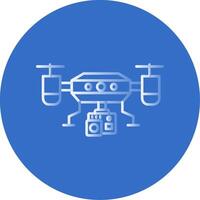 caméra drone pente ligne cercle icône vecteur