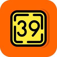 30 neuf rempli Orange Contexte icône vecteur
