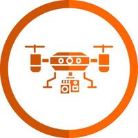 caméra drone glyphe Orange cercle icône vecteur