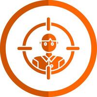cible public glyphe Orange cercle icône vecteur