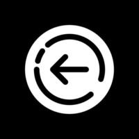 icône inversée de glyphe de flèche droite vecteur