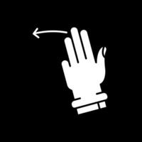 icône inversée du glyphe gauche à trois doigts vecteur