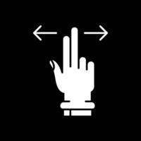 deux les doigts horizontal faire défiler glyphe inversé icône vecteur